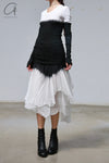Marc Le Bihan 2502 colorblock skirt France Handmade MLB-2502-HEIBAI Black and white